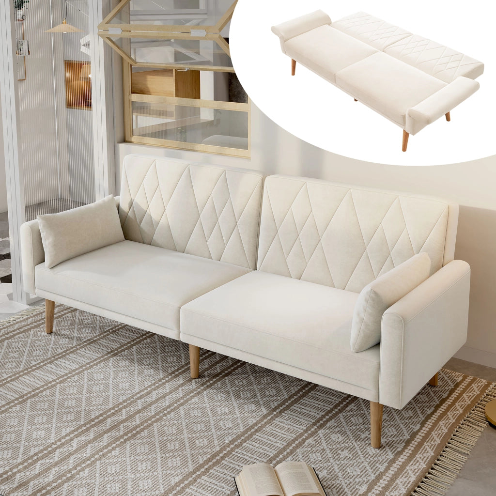 Divano Letto 2 Posti in Velluto ¨C MINIMAL ¨C Grigio