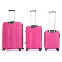 Set 3 Valigie Trolley Rigide in ABS 4 Ruote TSA Ravizzoni Cielo Fucsia