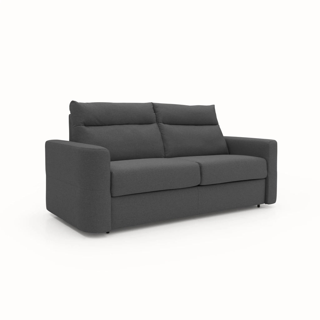 Cupido Divano letto con morbido schienale alto in tessuto impermeabile simil cotone T13 202 cm (mat. 140x197) antracite