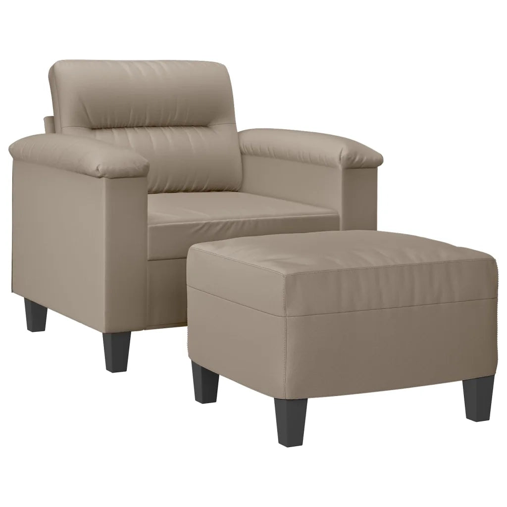 Poltrona | Sedia Relax con Poggiapiedi tortora 60 cm in Tessuto Microfibra