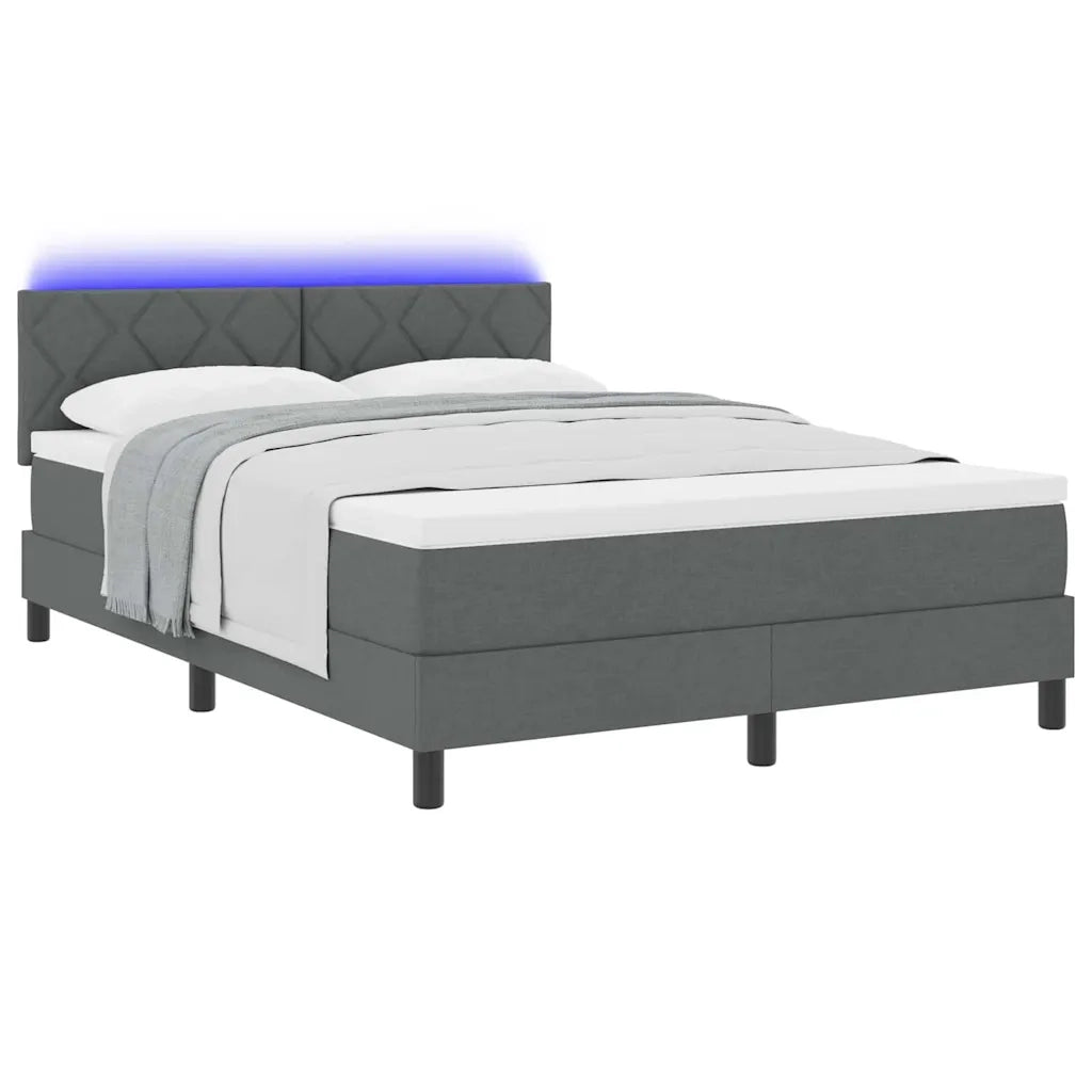 Letto a molle con materasso Grigio scuro 160 x 200 cm Tessuto 3342297