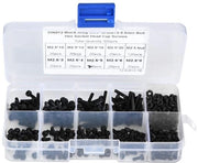 Inbus Binnenzeskantschroeven M2.5 x 3-20mm - Stabili in acciaio nero verniciato - 300 pezzi - Impermeabili all'acqua e resistenti alla corrosione - Contenitore in plastica per la conservazione - Viti