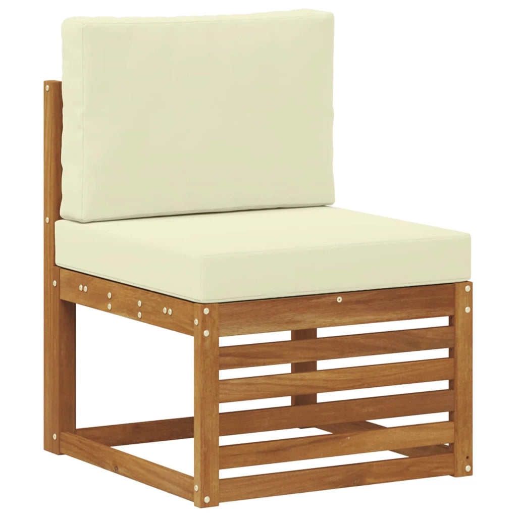 Set divani 5 pcs Naturale e Crema Legno di Acacia Massello 3374660