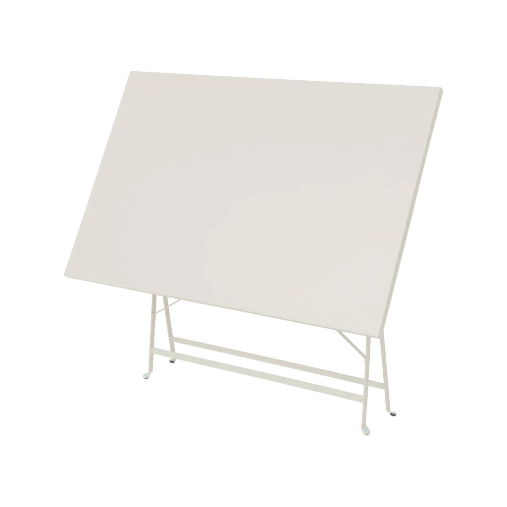 Set tavolo da giardino pieghevole in acciaio con 4 sedie, 110cm, beige