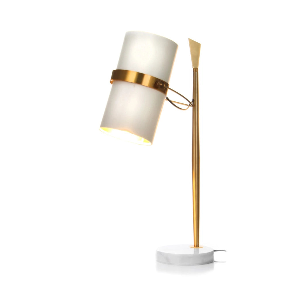 Lampada da tavolo Novum in marmo e metallo dorato