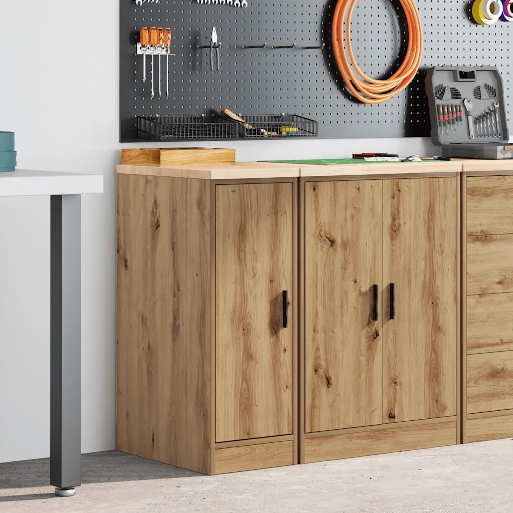 Armoire de rangement de garage chêne artisanal bois de pin