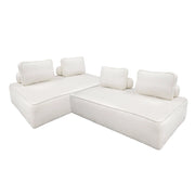 Divano modulare in bouclé, 4 posti, crema