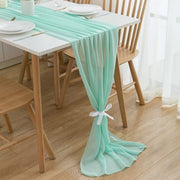 Tavolo da picnic chiffon, 70 cm x 3 m, verde menta, tavola da pranzo decorativa per matrimonio e feste di compleanno