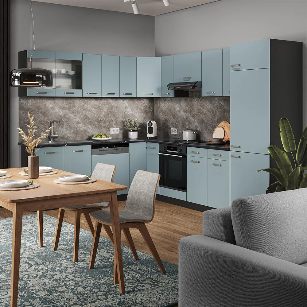 Frontale cucina R-Line, Grigio-blu, 79.2 x 59 cm frontale del mobile per pensile con vetro