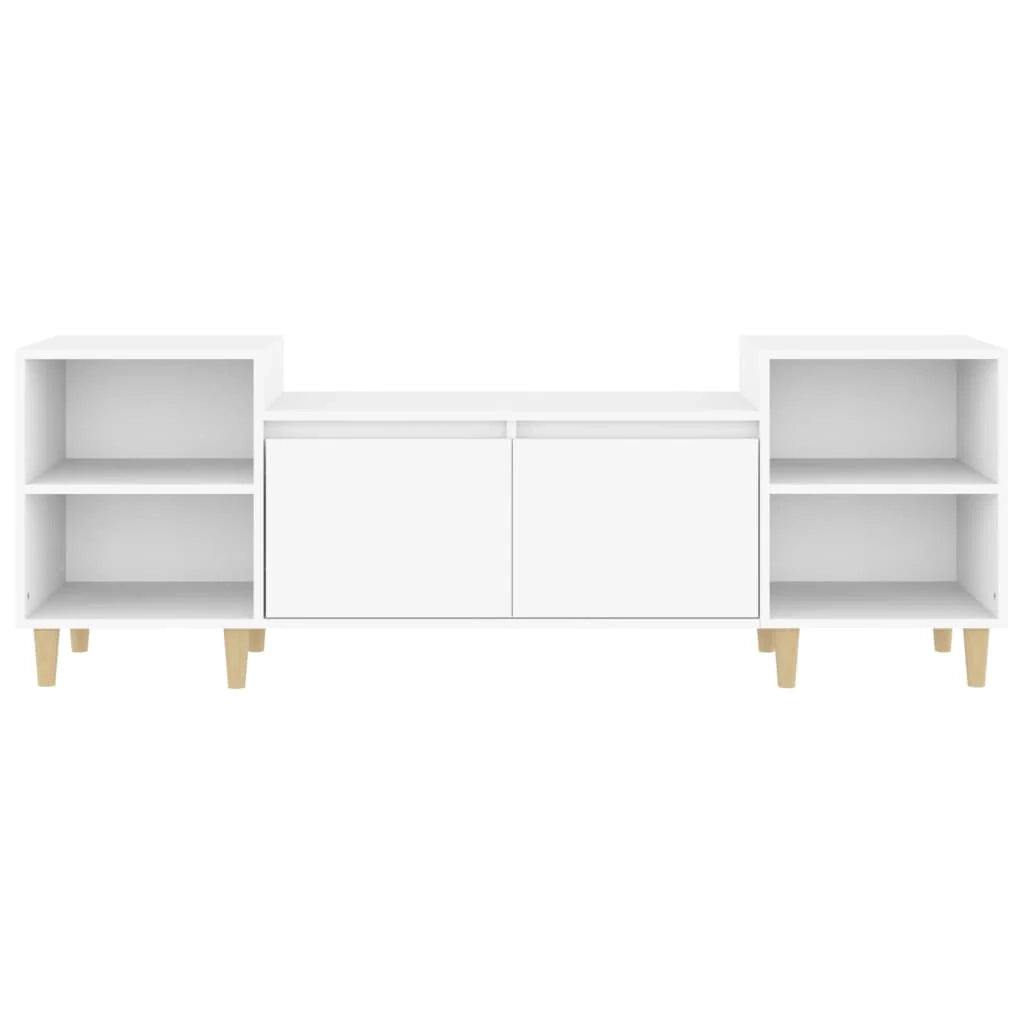Mobile TV multimediale mensola TV credenza mobile TV sala da pranzo soggiorno camera da letto 160 x 35 x 55 cm legno ingegnerizzato bianco 02_0026059