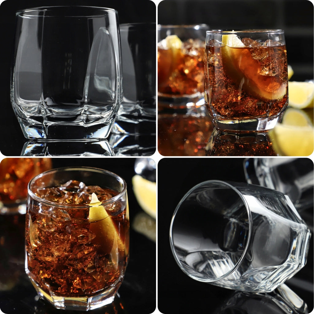 Bicchieri KADAX per bevande, whisky, succhi di frutta, set da 6 bicchieri, 215 ml