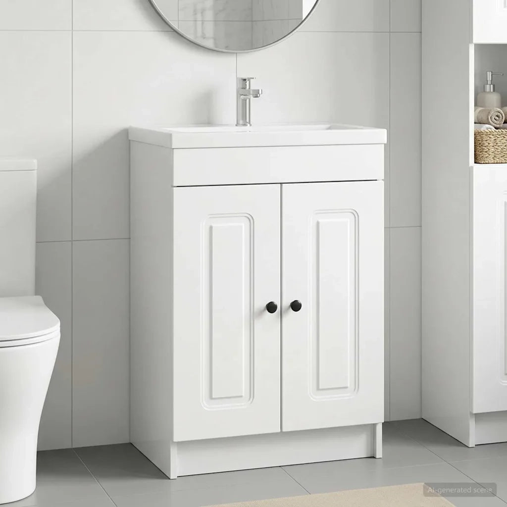 Mobiletto da bagno sotto il lavello Bianco Lucido 890018