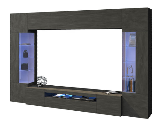 Parete Attrezzata Soggiorno 200x40x35 cm Egypt Grigio Antracite Opaco