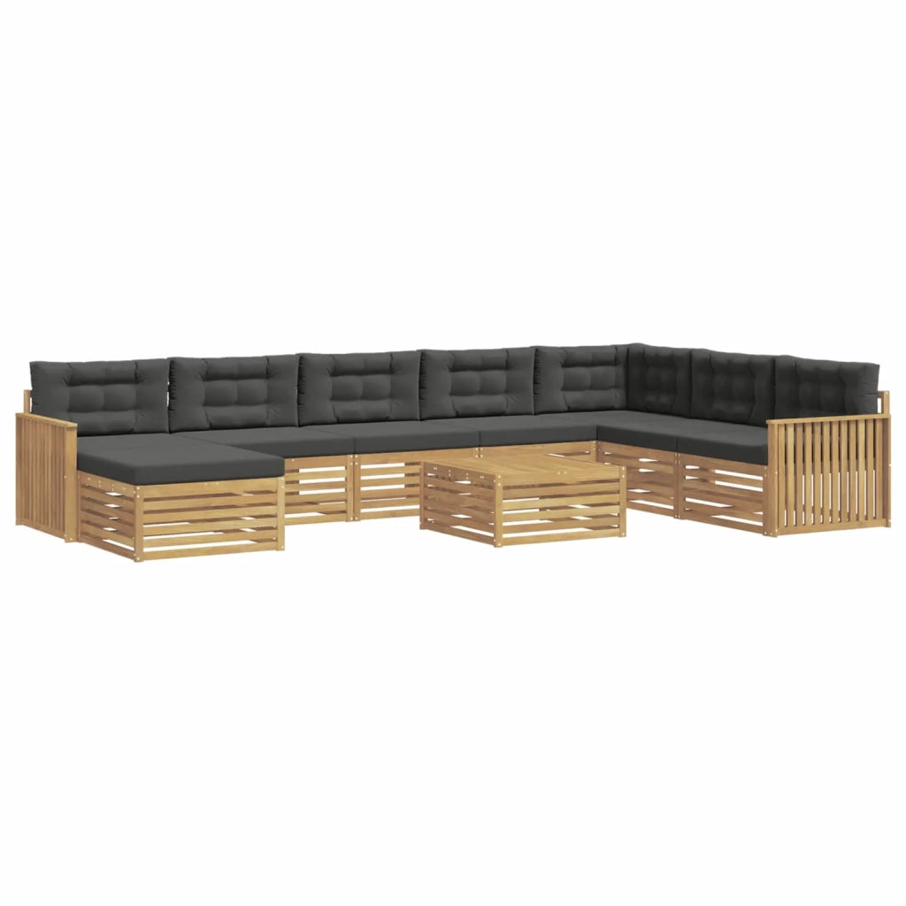 Set di divani da esterno 9 pz Bianco e Antracite 3391002