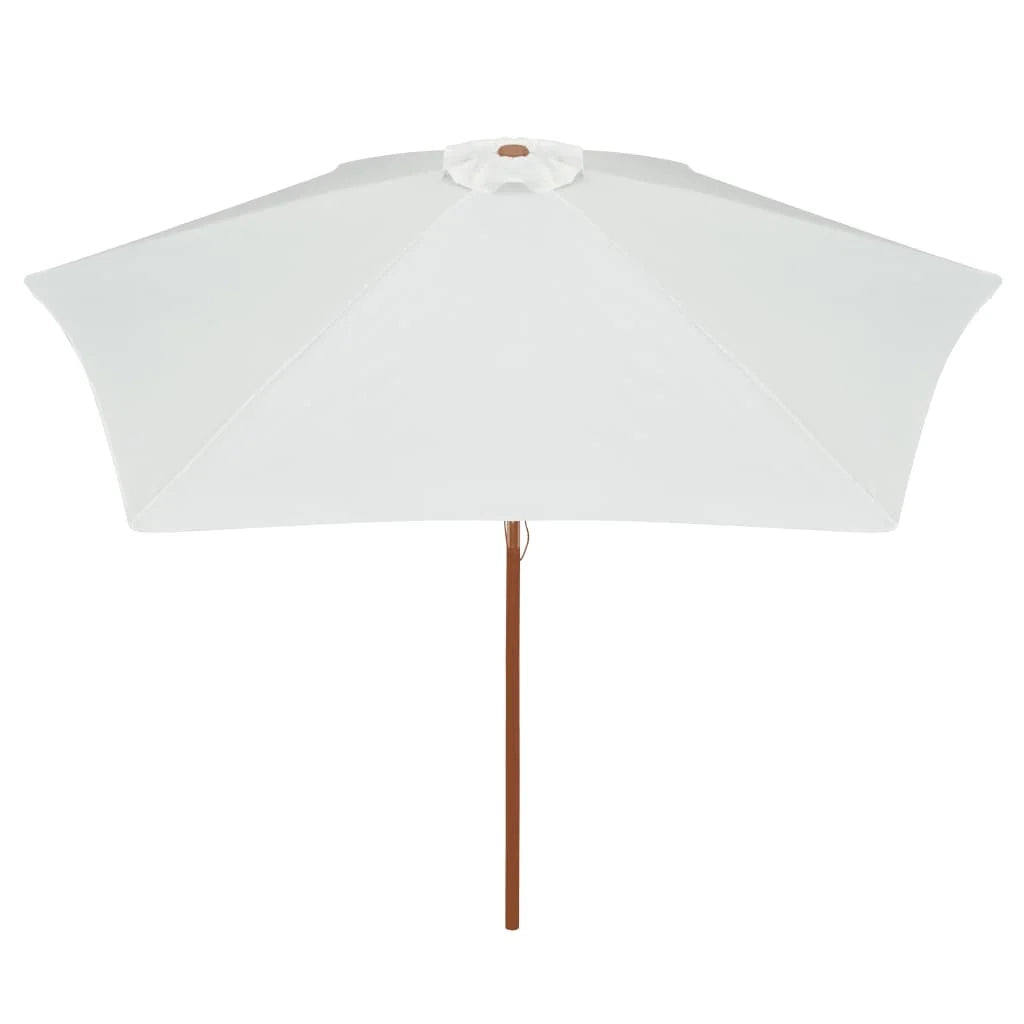 Ombrellone con palo in legno 270 x 270 cm bianco crema 02_0008140
