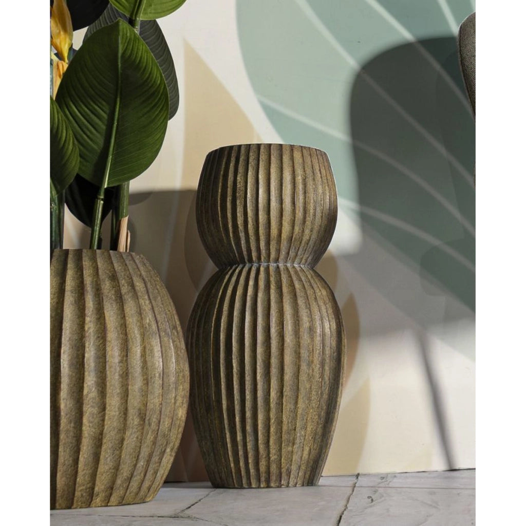 Vaso Decorativo VKH825, Verde, Poliresina, 25x25x52,5 cm