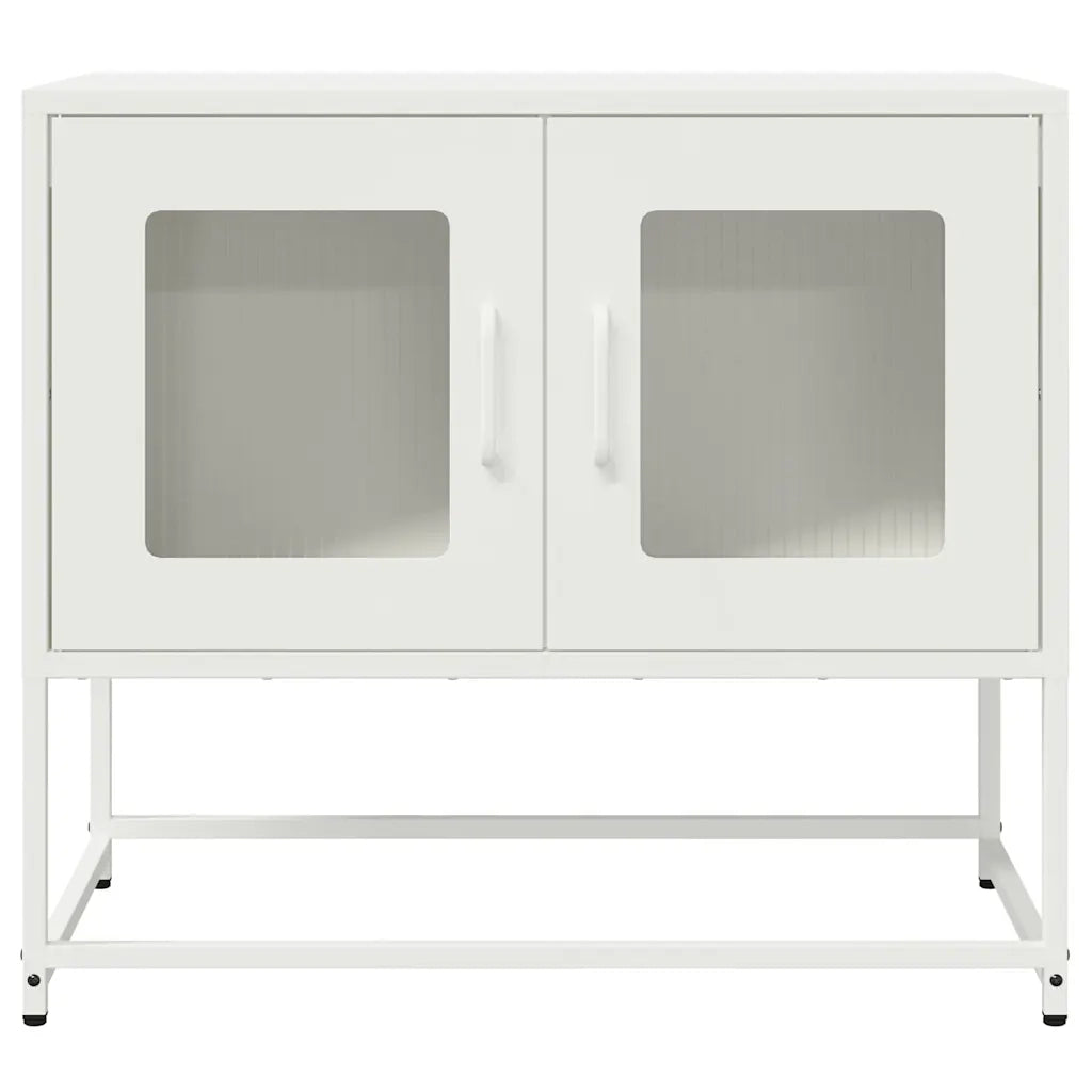 Mobile TV Bianco 68x39x60,5 cm in Acciaio Laminato a Freddo 853337