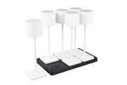 Set 6 lampade tavolo bianche LED 1W ricaricabili Fernandez RL