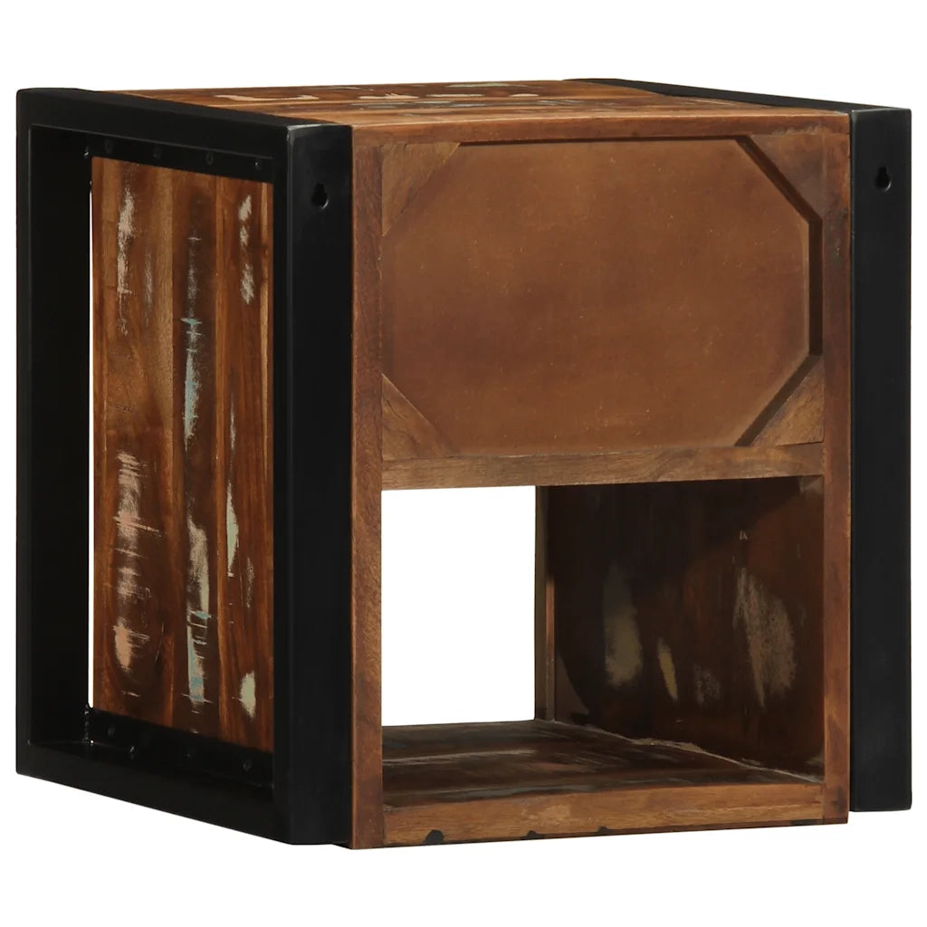 Comodino Multicolore 40x35x40 cm in Legno Massello Recupero 4015950