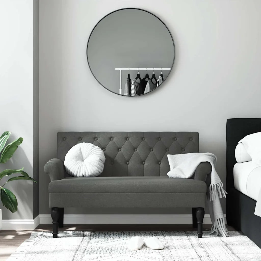 Panca con schienale grigio scuro 120x62x75,5 cm in tessuto 372121