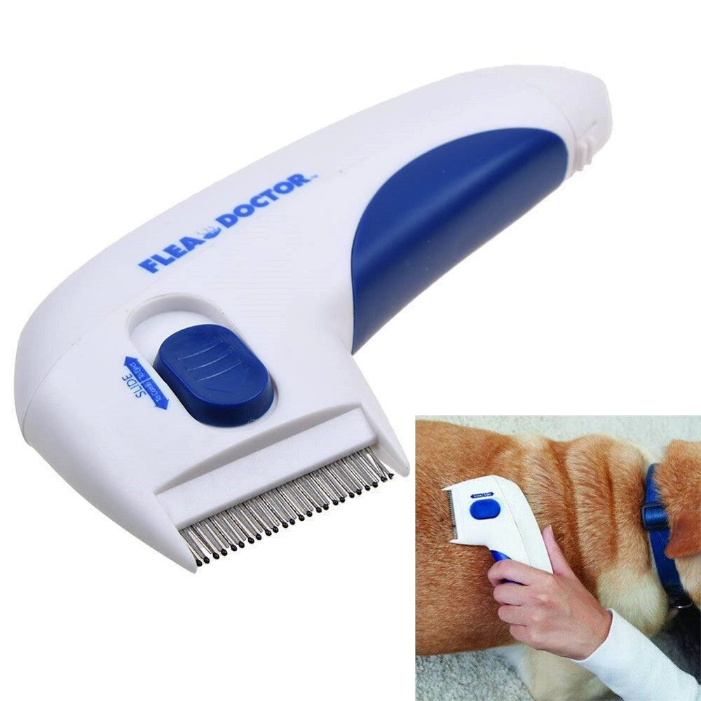 Trade Shop - Pettine Spazzola Elettrica Perfetto Per Pelo Gatto Cane Antipulci Batterie -