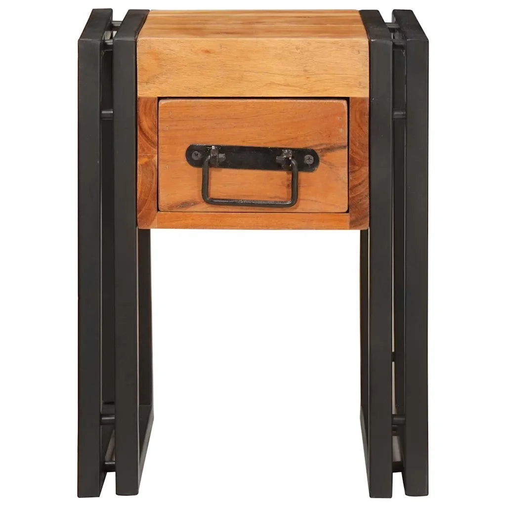 Tavolino con cassetto 30 x 30 x 40 cm Legno di Acacia Massello 4016717