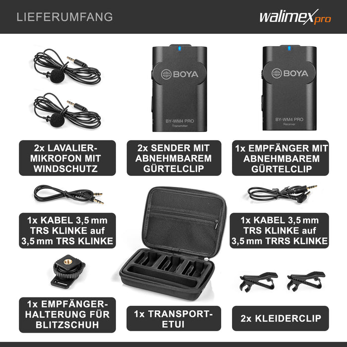 Boya WM4 Pro K-2 Microfono Set di 3 microfoni