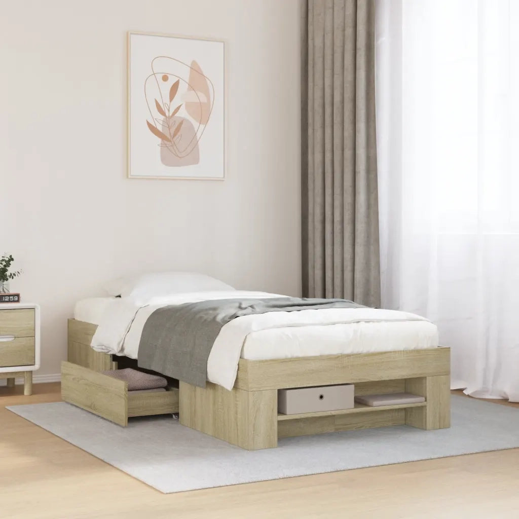 Giroletto senza Materasso Rovere Sonoma 90x200 cm in Truciolato 3295494