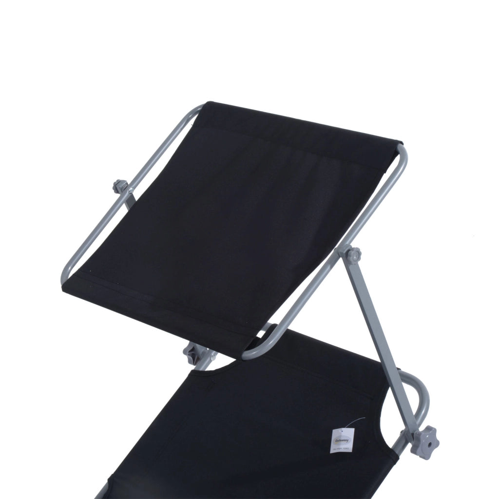 Sdraio pieghevole per esterno con schienale regolabile ¨C zephmum ¨C Nero, 120 kg