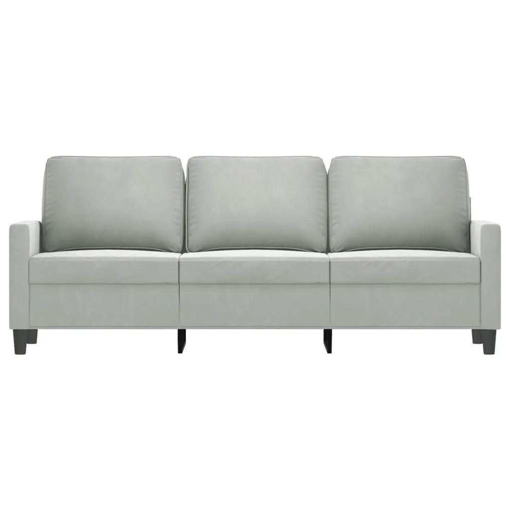 Divano a 3 Posti-Sofa 3 Posti Grigio Chiaro 180 cm in Velluto 499067