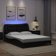 Giroletto con LED senza Materasso-Struttura Letto Hvar Nero 140x190 cm