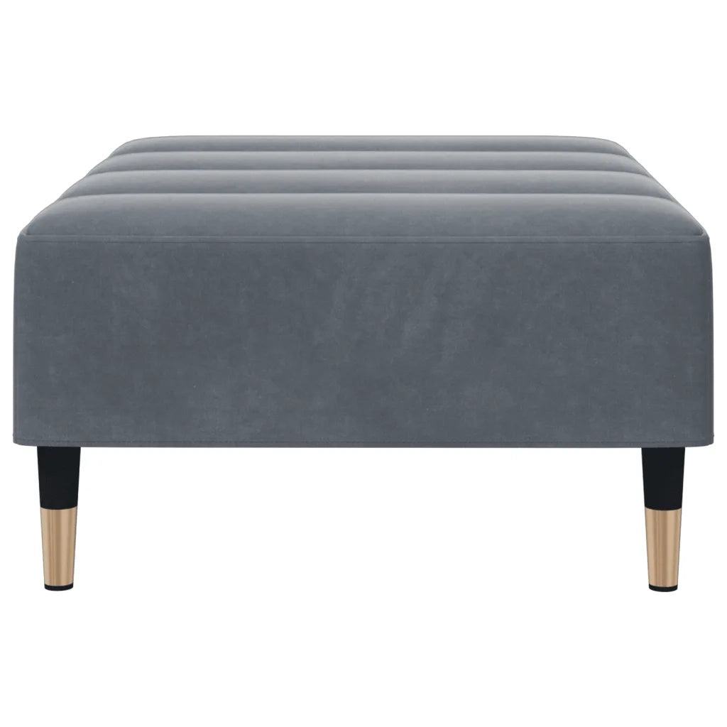 Poggiapiedi Grigio Scuro 77x55x31 cm in Velluto