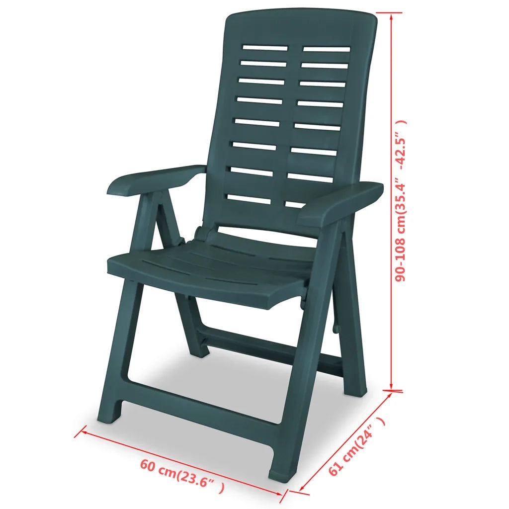 Sedie da Giardino 2 pz in Plastica Verde cod mxl 21226