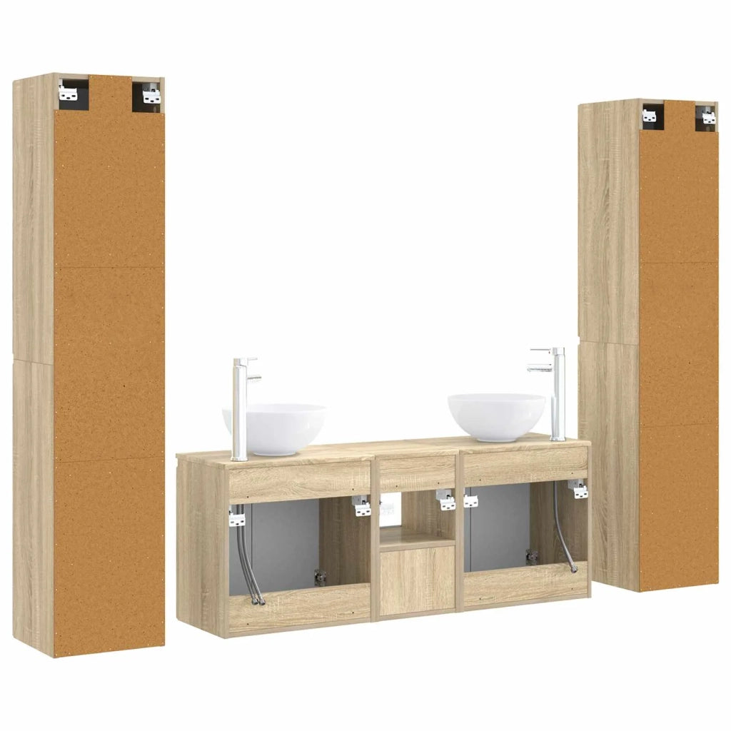 Set di mobili per il bagno 5 pz Rovere Sonoma 3406025