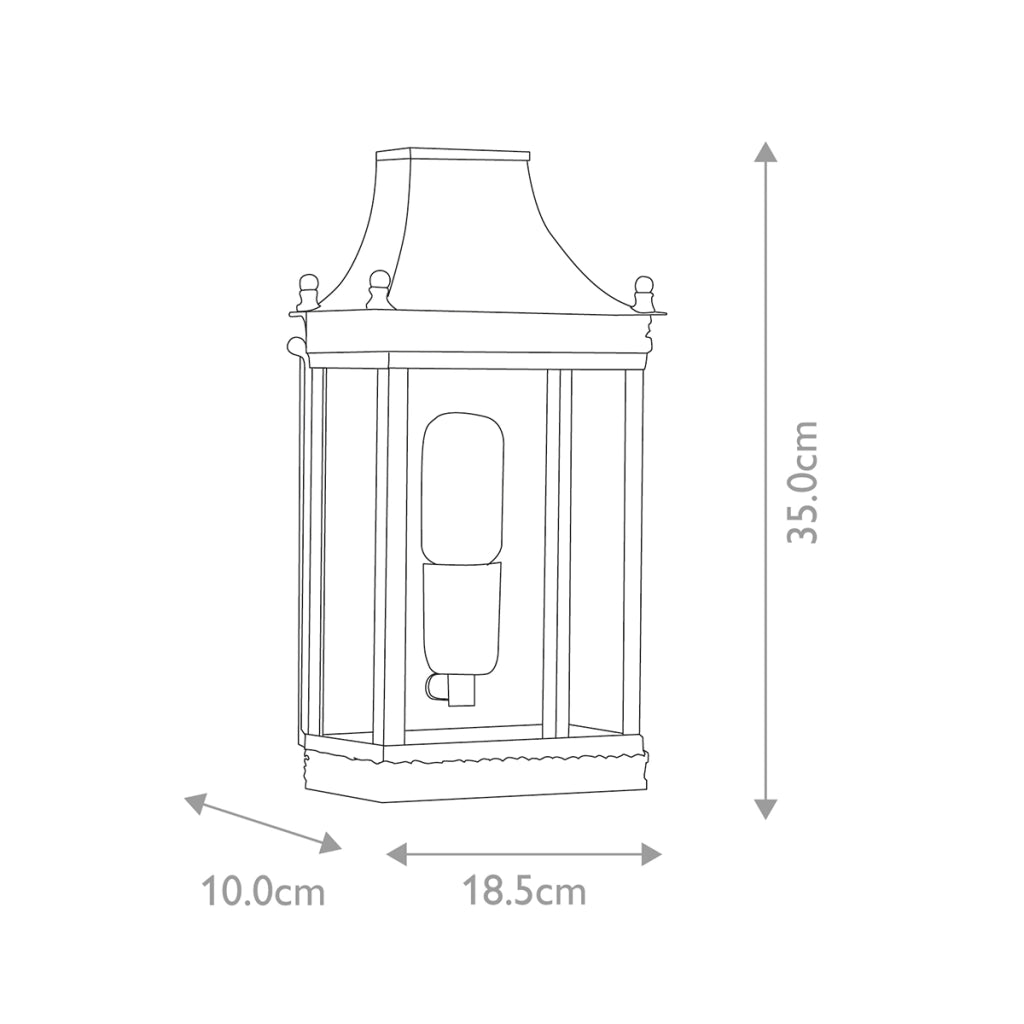 Applique esterna ottone anticato E27 IP44 Elstead Regents