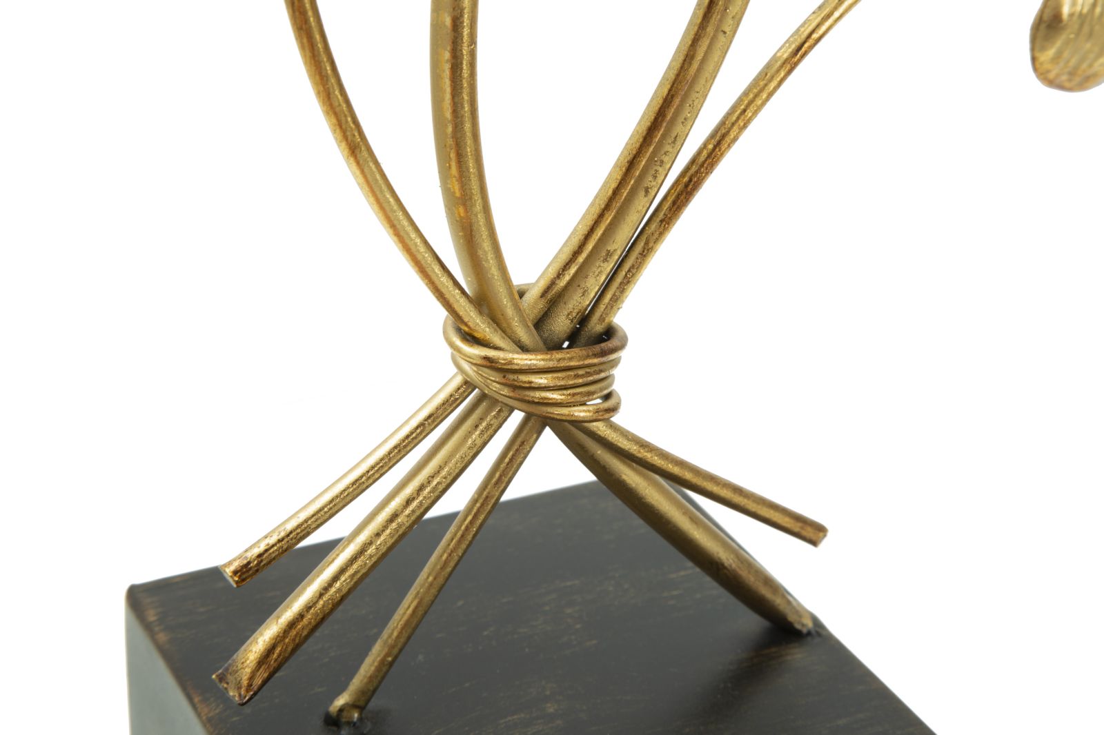 Portacandele Glam Iris 29x12,5x44 cm in Ferro e Vetro Oro e Nero