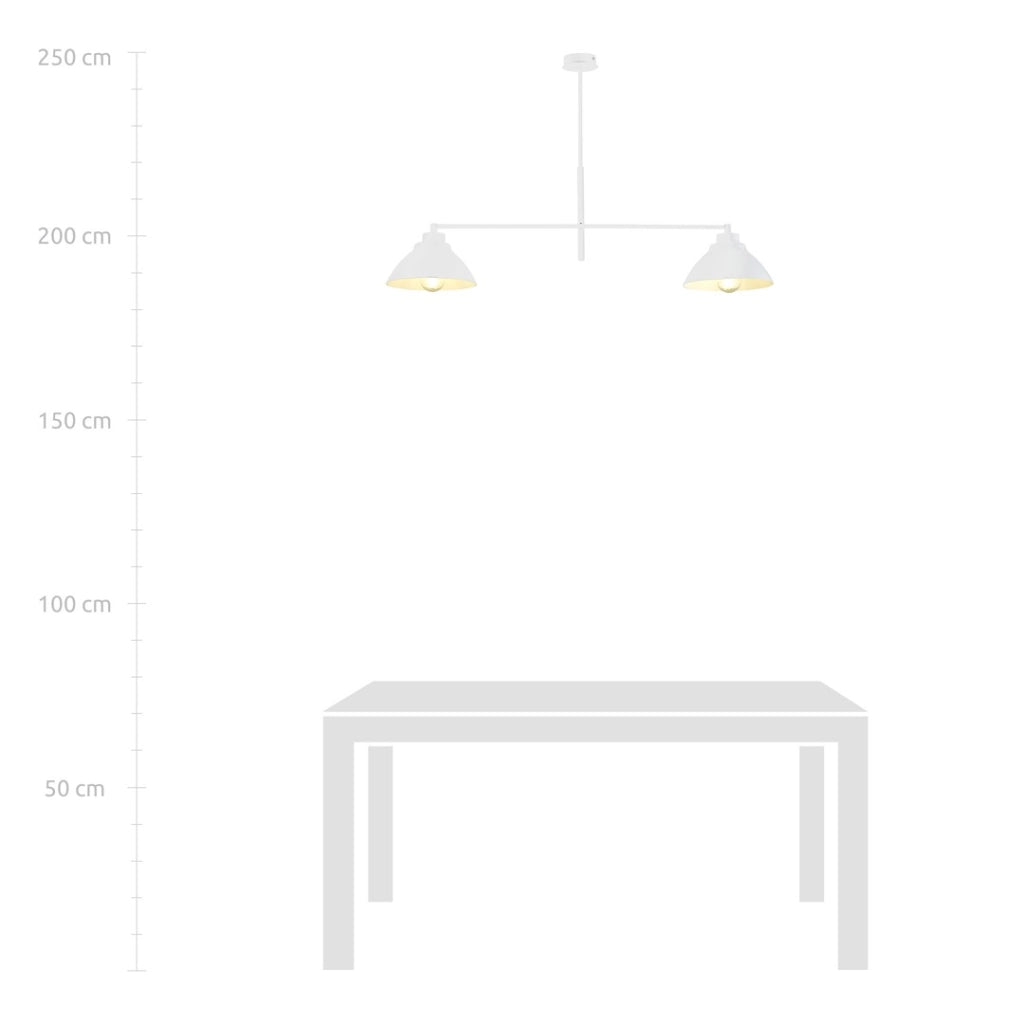 Plafoniera Emibig Maverick bianca 2 luci E27 metallo