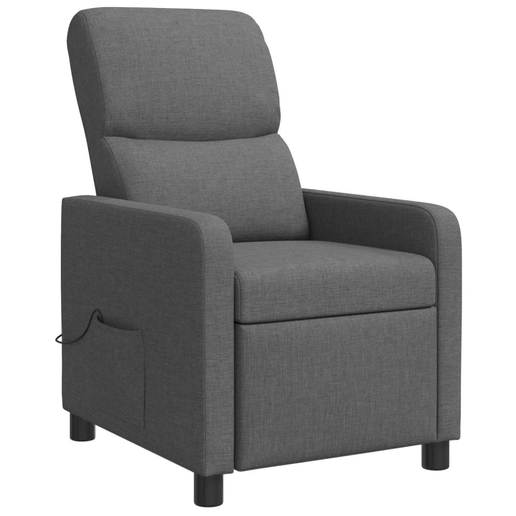Poltrona Massaggiante Grigio Scuro Tessuto 42034830