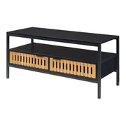 Tavolino da caffè consolle laterale 100 x 40 x 48 cm MDF nero 03_0010819