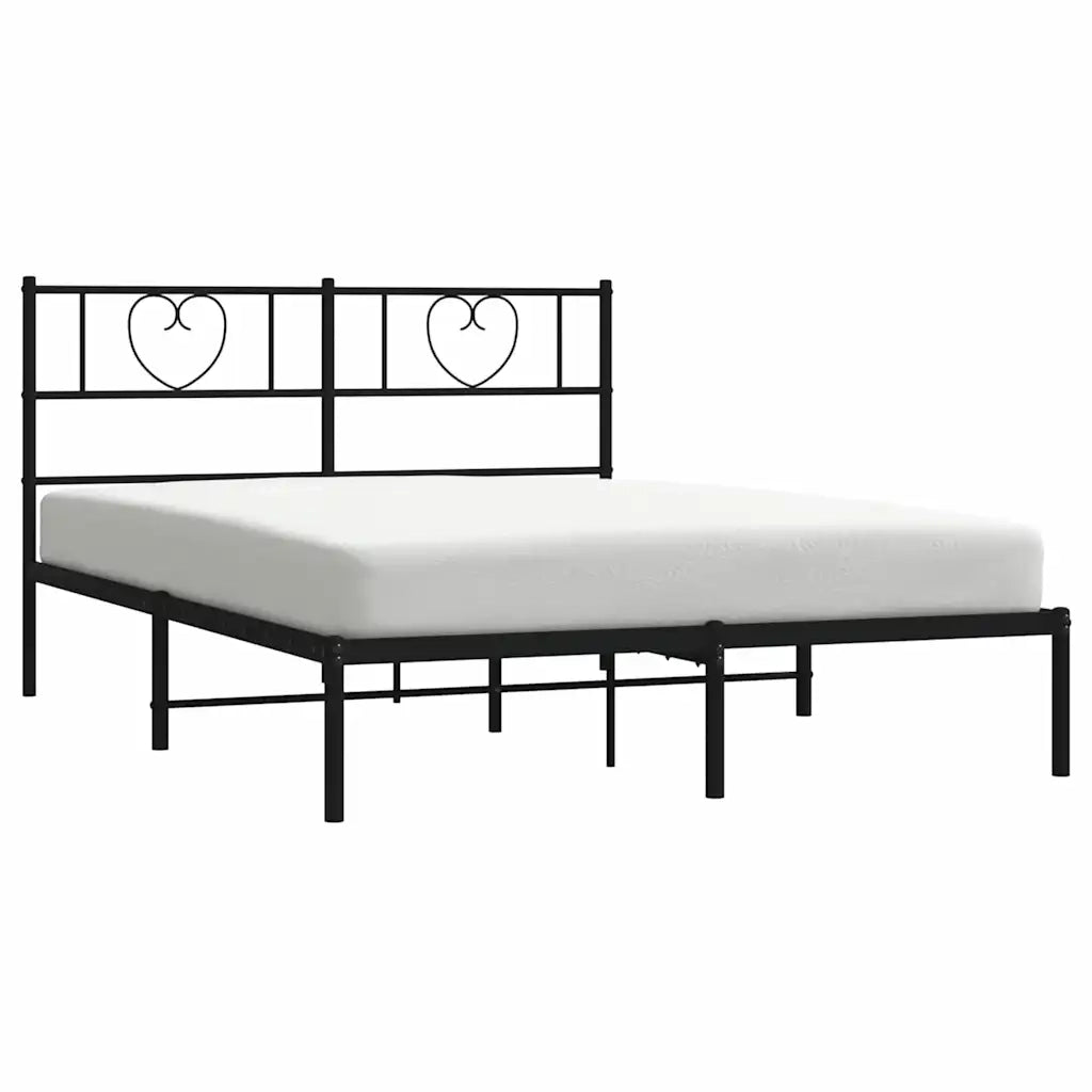 Giroletto con Testiera in Metallo Nero 150x200 cm