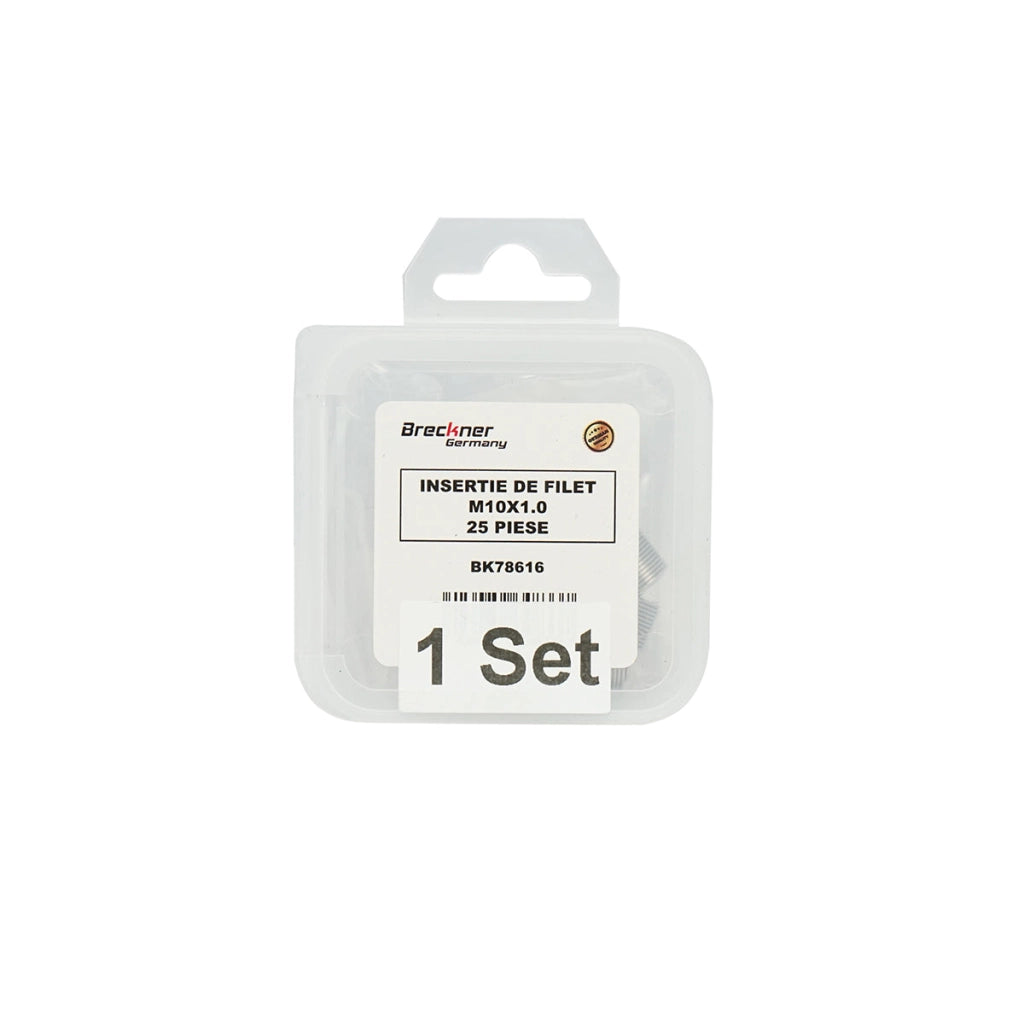 Inserto elicoidale per riparare filetti M10x1.0mm 25 pezzi Breckner Germany