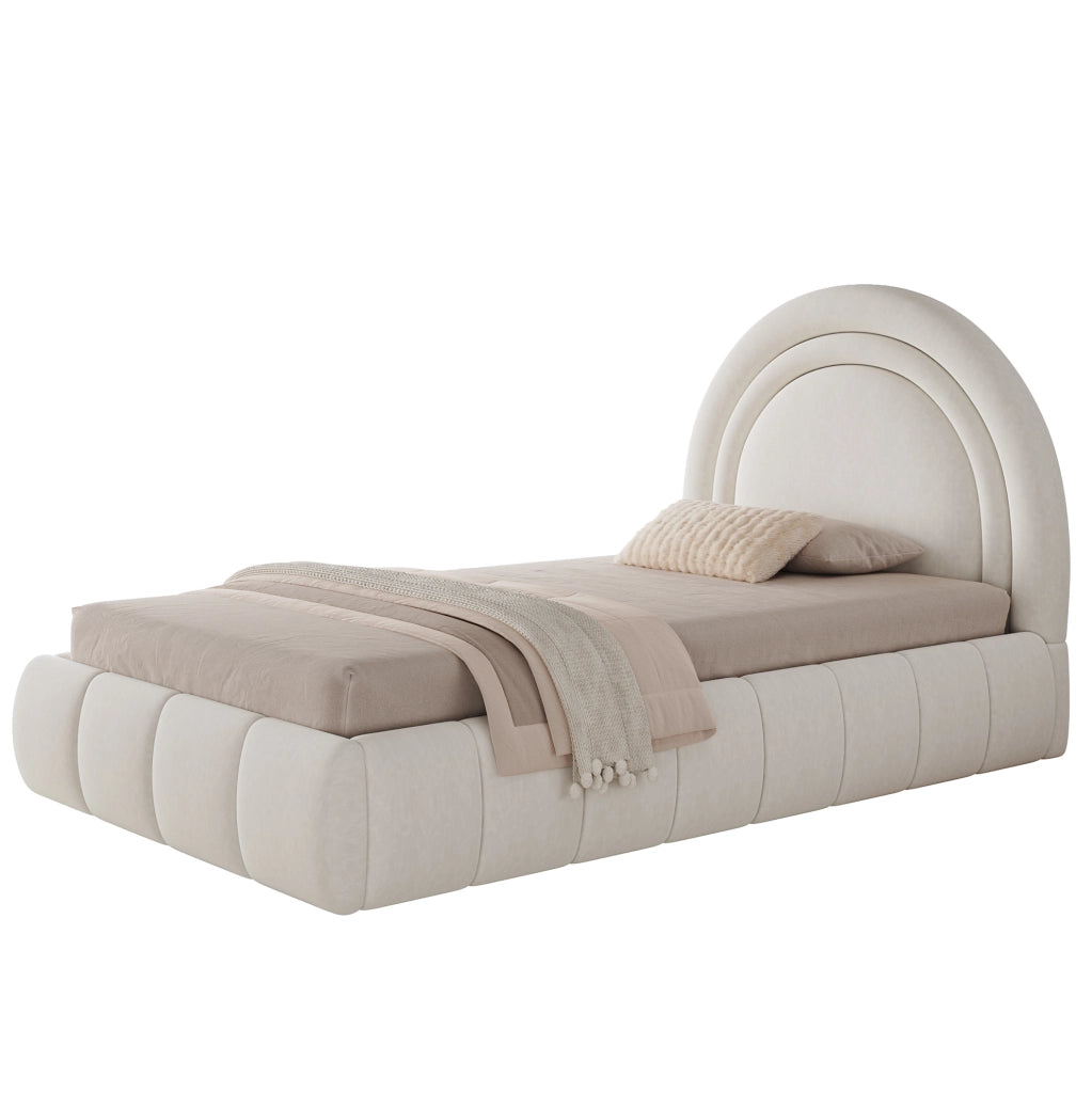 Letto imbottito per bambini 90x200 cm con contenitore e rete a doghe
