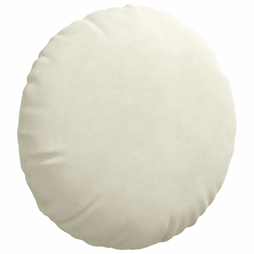 Cuscini per Seduta 2 pcs Crema Ø 40 x 13 cm Velluto