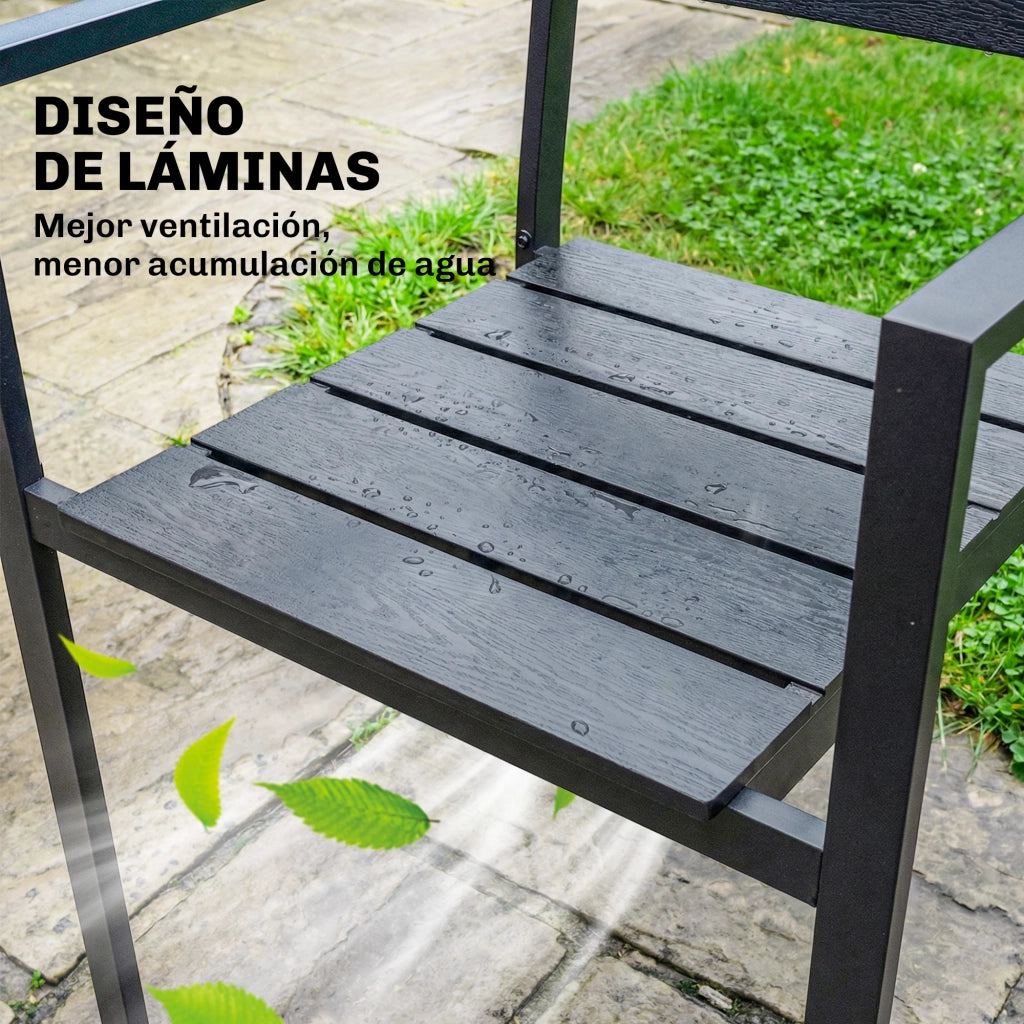 Sedia da giardino ¨C zephmum ¨C nera, metallo, 52x51x90 cm