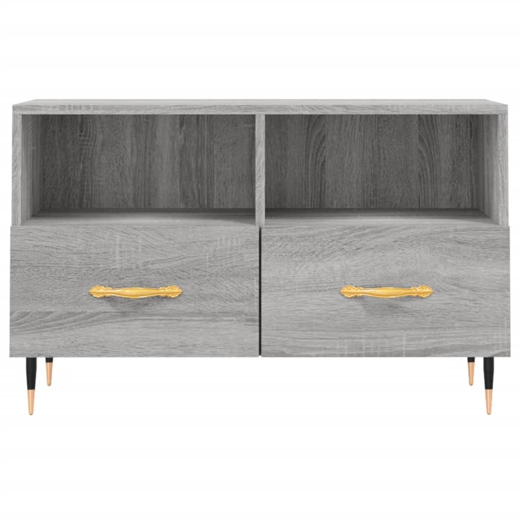 Mobile TV multimediale mensola TV credenza TV sala da pranzo soggiorno camera da letto Sonoma 80 x 36 x 50 cm legno ingegnerizzato grigio 02_0028466