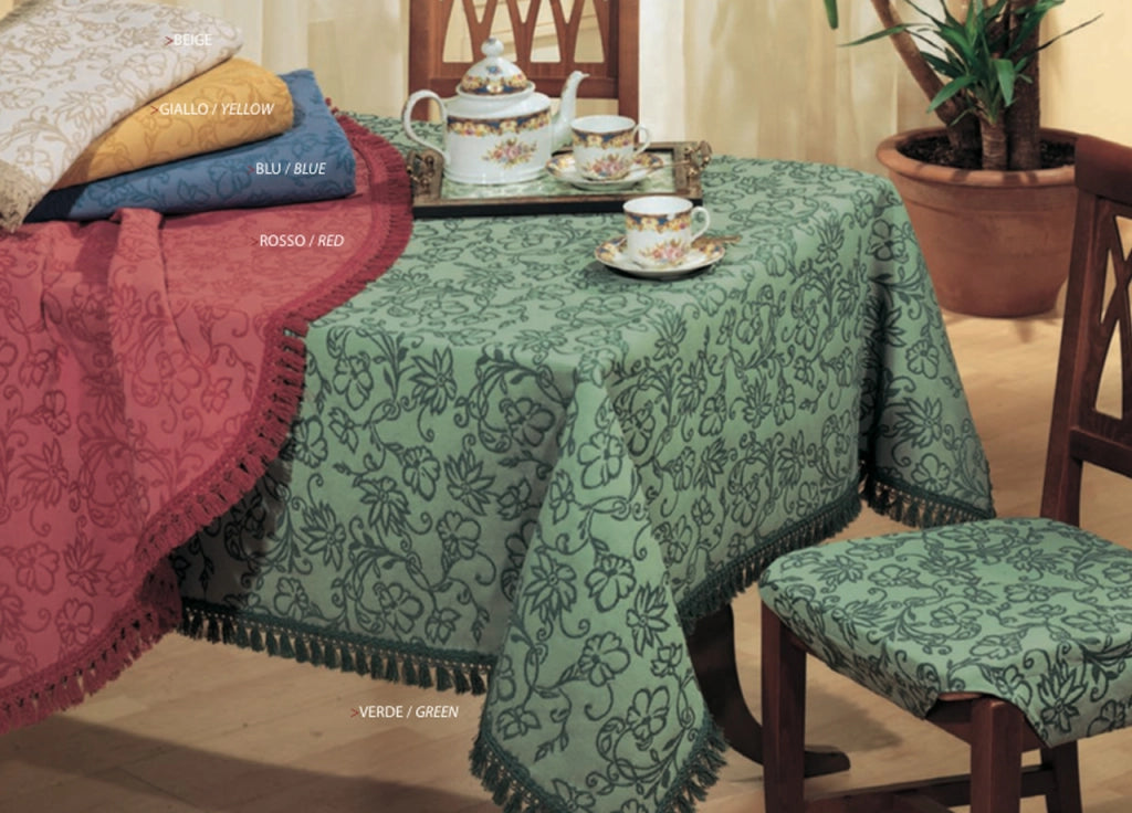 Copritavolo Jacquard Disegno Primavera By Suardi - 150x240 - Verde