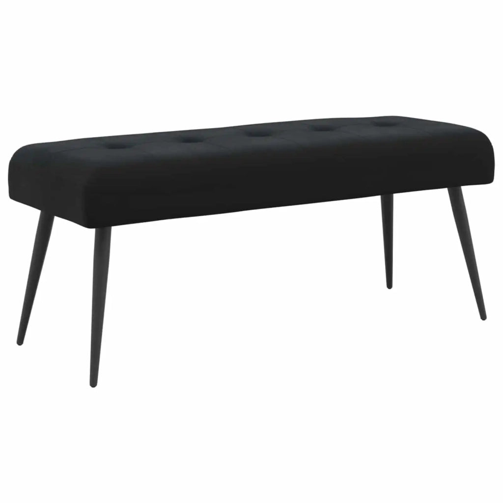 Panchina con bottoni imbottiti Nero 110 x 40 x 46 cm Velluto 42038535