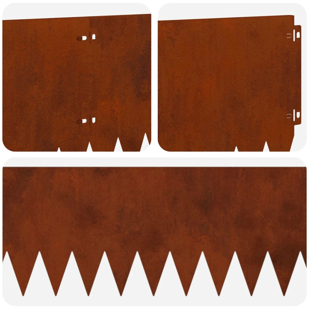 Bordura per Prato 20 pcs 103 x 25 cm Acciaio Ruggine 8008405