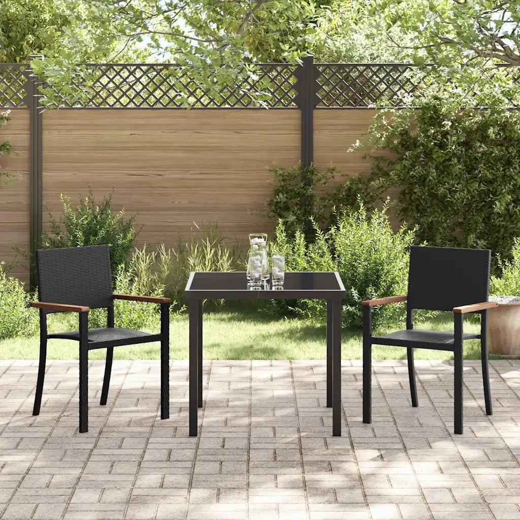Set da Pranzo per Giardino 3 pcs Nero 3379415