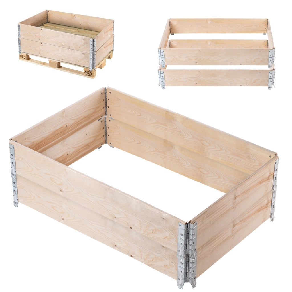KADAX Prolunga per pallet in legno 120x80 cm, letto per container, confezione da 2